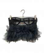 PRANK PROJECTプランクプロジェクト）の古着「メッシュフリルチュールビスチェ」｜ブラック