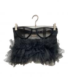 PRANK PROJECT（プランクプロジェクト）の古着「メッシュフリルチュールビスチェ」｜ブラック