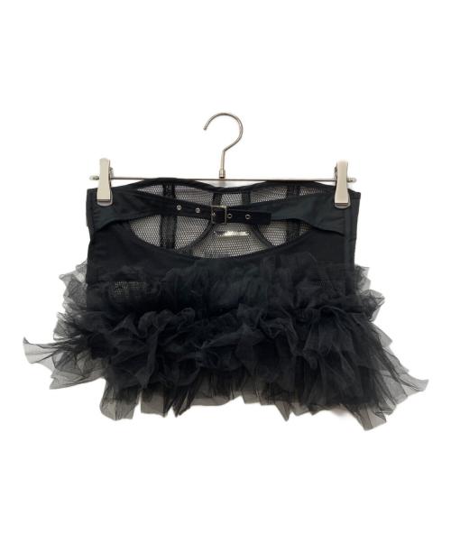 PRANK PROJECT（プランクプロジェクト）PRANK PROJECT (プランクプロジェクト) メッシュフリルチュールビスチェ ブラック サイズ:FREEの古着・服飾アイテム