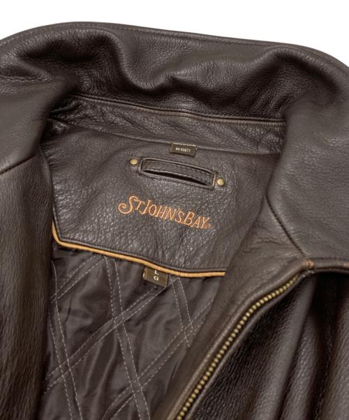 ST JOHN'S BAY（セントジョンズベイ）ST JOHN'S BAY (セントジョンズベイ) レザースイングトップ ブラウン サイズ:Lの古着・服飾アイテム