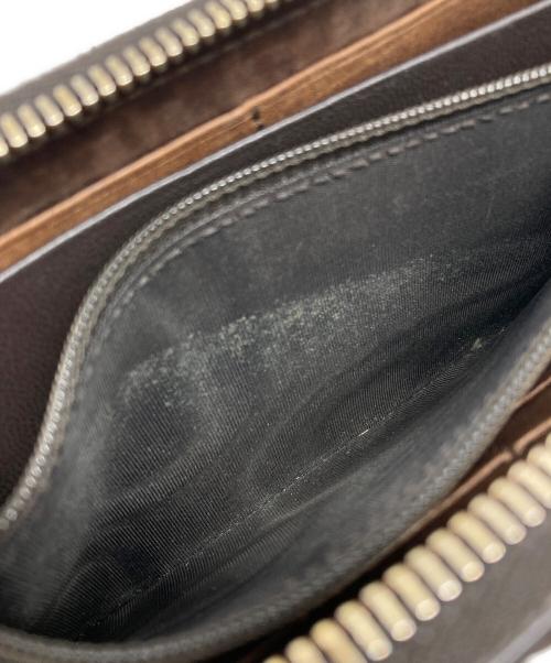 GUCCI（グッチ）GUCCI (グッチ) ウーブンウェブラウンドファスナーウォレット ブラウン サイズ:下記参照の古着・服飾アイテム