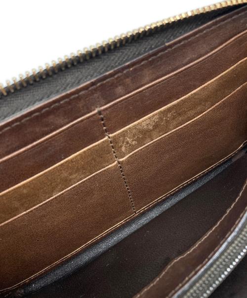 GUCCI（グッチ）GUCCI (グッチ) ウーブンウェブラウンドファスナーウォレット ブラウン サイズ:下記参照の古着・服飾アイテム