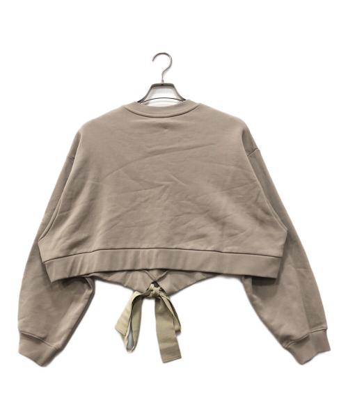 patou（パトゥ）Patou (パトゥ) フロントロゴ クロップド グログラン スウェットシャツ ベージュ サイズ:Sの古着・服飾アイテム