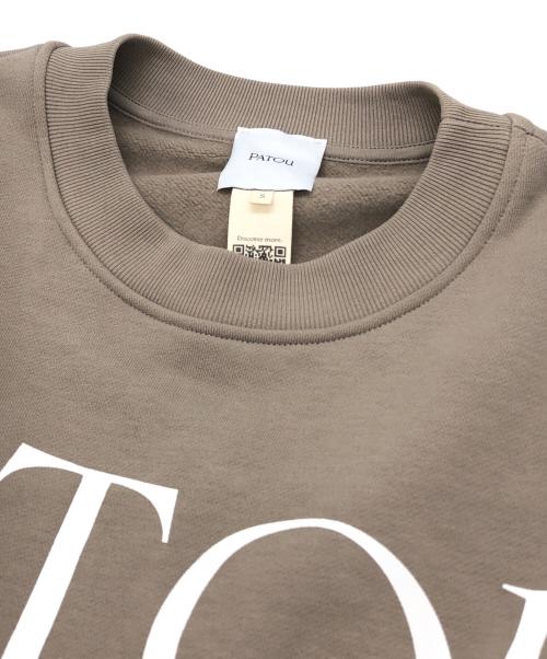 patou（パトゥ）Patou (パトゥ) フロントロゴ クロップド グログラン スウェットシャツ ベージュ サイズ:Sの古着・服飾アイテム