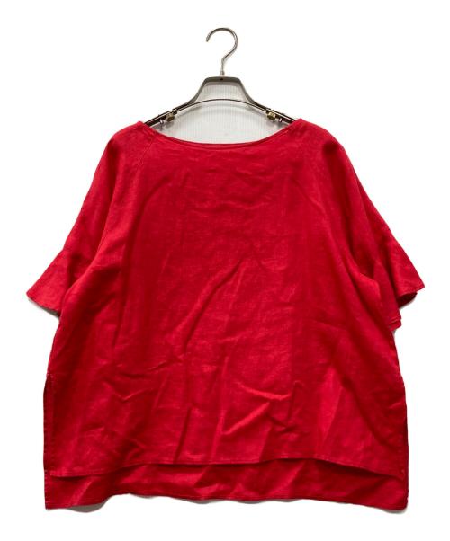 house of lotus（ハウスオブロータス）house of lotus (ハウスオブロータス) ウォッシュリネンブラウス レッド サイズ:Mの古着・服飾アイテム