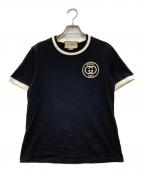 GUCCIグッチ）の古着「エンブロイダリー コットンジャージー Tシャツ」｜ブラック