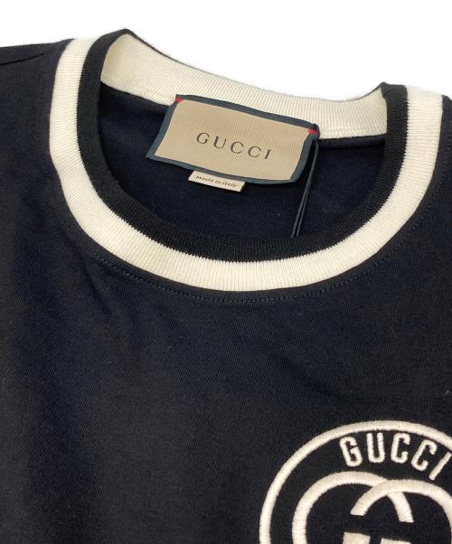 GUCCI（グッチ）GUCCI (グッチ) エンブロイダリー コットンジャージー Tシャツ ブラック サイズ:L 未使用品の古着・服飾アイテム