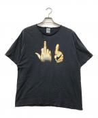 DELTAデルタ）の古着「ハンドサインプリントTシャツ」｜ブラック