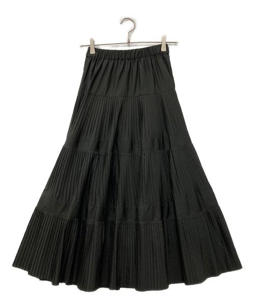 BEARDSLEY（ビアズリー）BEARDSLEY (ビアズリー) プリーツティアードスカート ブラック サイズ:Fの古着・服飾アイテム