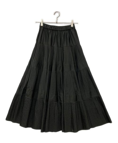 BEARDSLEY（ビアズリー）BEARDSLEY (ビアズリー) プリーツティアードスカート ブラック サイズ:Fの古着・服飾アイテム