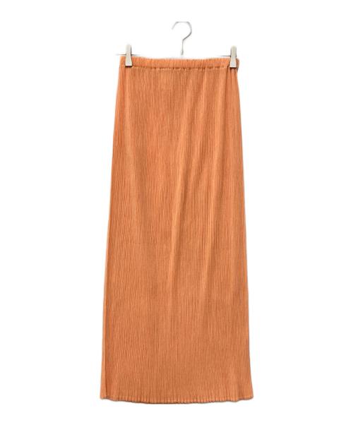 ISSEY MIYAKE（イッセイミヤケ）ISSEY MIYAKE (イッセイミヤケ) プリーツロングスカート オレンジ サイズ:Mの古着・服飾アイテム