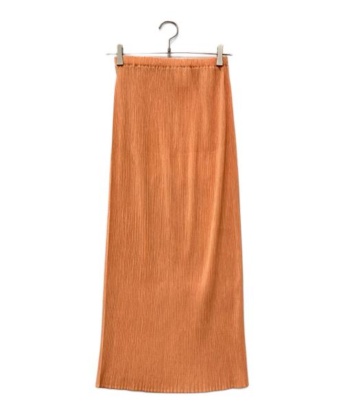 ISSEY MIYAKE（イッセイミヤケ）ISSEY MIYAKE (イッセイミヤケ) プリーツロングスカート オレンジ サイズ:Mの古着・服飾アイテム