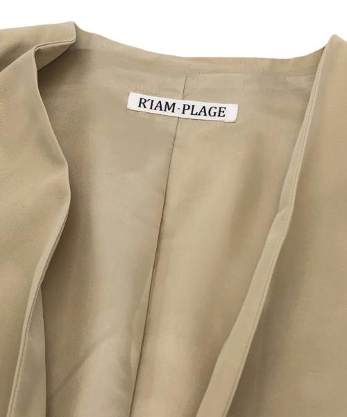 R'IAM-Plage（リアムプラージュ）R'IAM-PLAGE (リアムプラージュ) キュプラブラウス ショートジャケット ベージュ サイズ:下記参照の古着・服飾アイテム