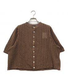 45R（フォーティファイブ・アール）の古着「ギマニットソー レースカーディガン レースニットカーディガン」｜ブラウン