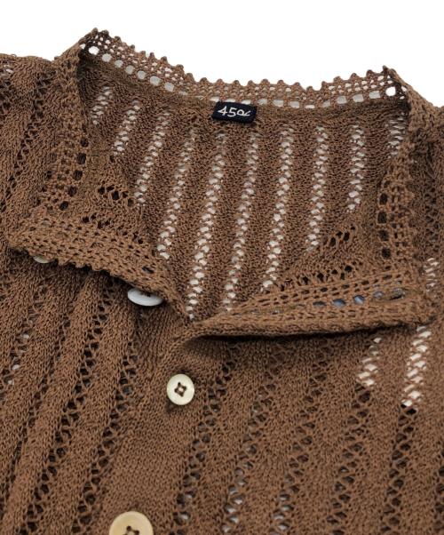 45R（フォーティファイブ・アール）45R (フォーティファイブ・アール) ギマニットソー レースカーディガン レースニットカーディガン ブラウン サイズ:02の古着・服飾アイテム