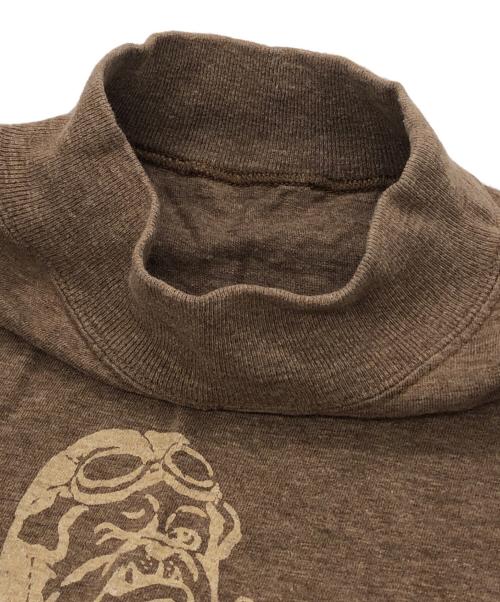 45R（フォーティファイブ・アール）45R (フォーティファイブ・アール) ヨブルdeエアレーンプリント 908 ヨックネックカットソー ブラウン サイズ:★の古着・服飾アイテム