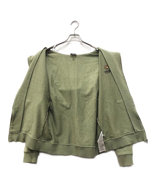 KENZO（ケンゾー）KENZO (ケンゾー) フラワーロゴジップパーカー グリーン サイズ:Lの古着・服飾アイテム