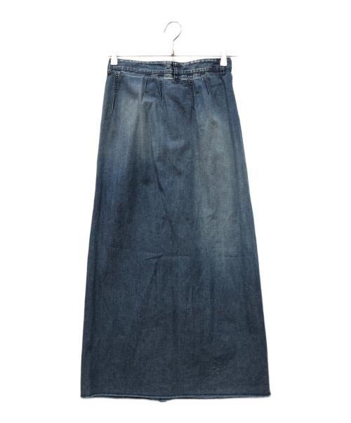 MM6 Maison Margiela（エムエムシックスメゾンマルジェラ）MM6 Maison Margiela (エムエムシックスメゾンマルジェラ) フロントフリルデニムロングスカート インディゴ サイズ:38の古着・服飾アイテム