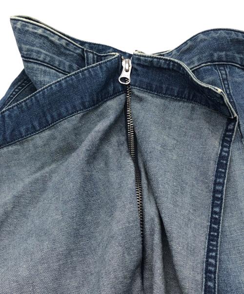 MM6 Maison Margiela（エムエムシックスメゾンマルジェラ）MM6 Maison Margiela (エムエムシックスメゾンマルジェラ) フロントフリルデニムロングスカート インディゴ サイズ:38の古着・服飾アイテム