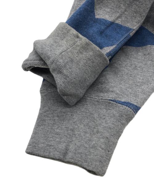 A BATHING APE（ア ベイシング エイプ）A BATHING APE (ア ベイシング エイプ) RELAXED STA PATTERN PULLOVER HOODIE グレー×ブルー サイズ:Lの古着・服飾アイテム