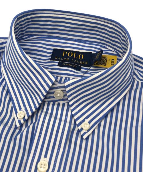 POLO RALPH LAUREN（ポロ・ラルフローレン）POLO RALPH LAUREN (ポロ・ラルフローレン) CLASSIC FIT ストレッチストライプBDシャツ ブルー サイズ:S 未使用品の古着・服飾アイテム