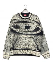 DIESEL（ディーゼル）の古着「S-Macoval クラックコーティングスウェット」｜グレー×ブラック