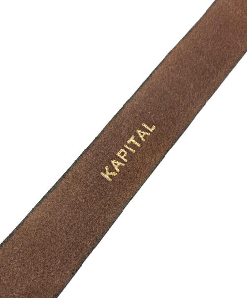 KAPITAL（キャピタル）KAPITAL (キャピタル) オイルレザー スタッズディスコバックルベルト ブルー サイズ:下記参照の古着・服飾アイテム