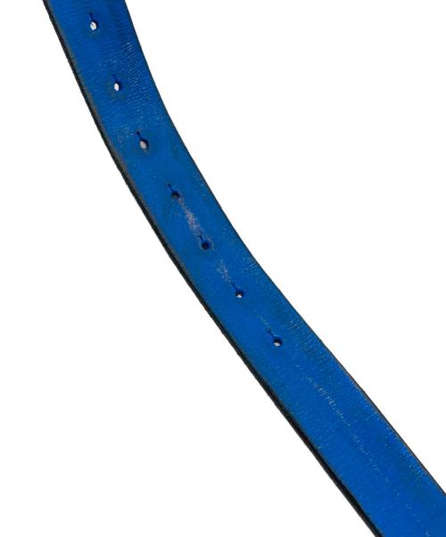 KAPITAL（キャピタル）KAPITAL (キャピタル) オイルレザー スタッズディスコバックルベルト ブルー サイズ:下記参照の古着・服飾アイテム