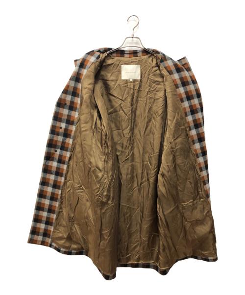 MACKINTOSH（マッキントッシュ）MACKINTOSH (マッキントッシュ) メルトンチェックシングルコート ブラウン×グレー サイズ:38の古着・服飾アイテム