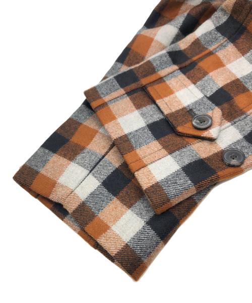 MACKINTOSH（マッキントッシュ）MACKINTOSH (マッキントッシュ) メルトンチェックシングルコート ブラウン×グレー サイズ:38の古着・服飾アイテム