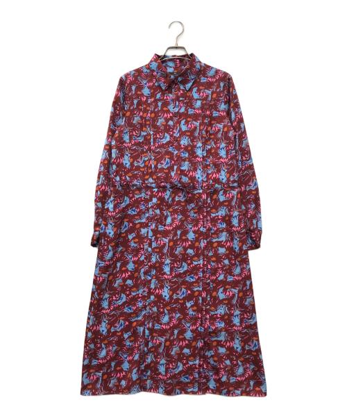 PS Paul Smith（ＰＳポールスミス）PS Paul Smith (ＰＳポールスミス) スノーピクシー プリント ワンピース レッド×ブルー サイズ:40の古着・服飾アイテム