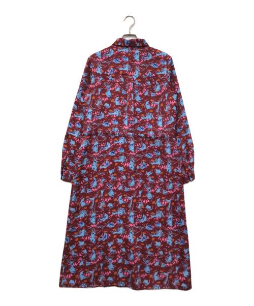 PS Paul Smith（ＰＳポールスミス）PS Paul Smith (ＰＳポールスミス) スノーピクシー プリント ワンピース レッド×ブルー サイズ:40の古着・服飾アイテム