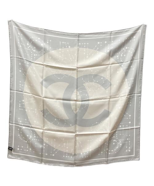 CHANEL（シャネル）CHANEL (シャネル) ココマーク 星座モチーフ シルクスカーフ グレー サイズ:下記参照の古着・服飾アイテム