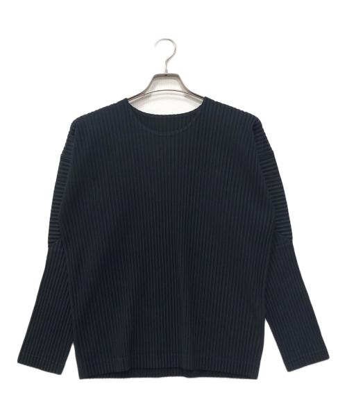 HOMME PLISSE ISSEY MIYAKE（オム プリッセ イッセイ ミヤケ）HOMME PLISSE ISSEY MIYAKE (オム プリッセ イッセイ ミヤケ) プリーツカットソー ブラック サイズ:2の古着・服飾アイテム
