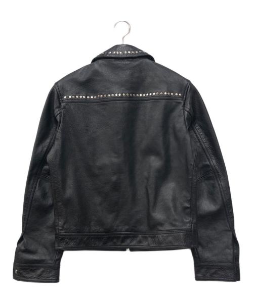 ZARA（ザラ）ZARA (ザラ) スタッズシングルレザージャケット ブラック サイズ:XSの古着・服飾アイテム
