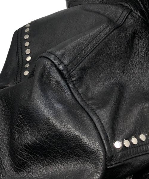 ZARA（ザラ）ZARA (ザラ) スタッズシングルレザージャケット ブラック サイズ:XSの古着・服飾アイテム