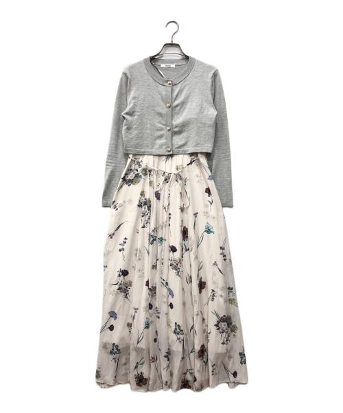 Snidel（スナイデル）Snidel (スナイデル) カーデセットフローラルプリントキャミワンピース アイボリー サイズ:1の古着・服飾アイテム