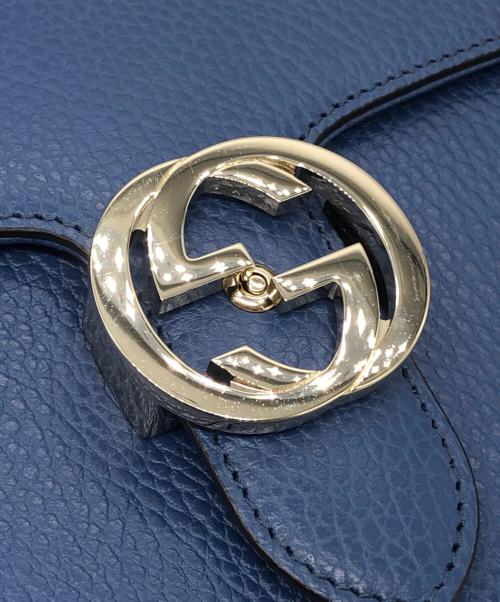 GUCCI（グッチ）GUCCI (グッチ) インターロッキング ショルダー バッグ ブルー サイズ:下記参照の古着・服飾アイテム
