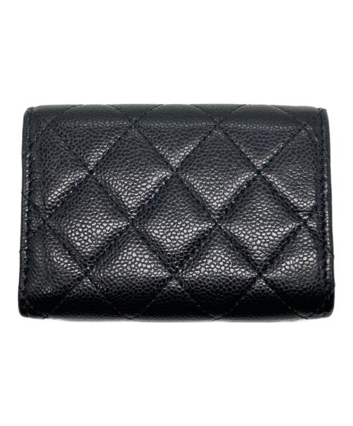 CHANEL（シャネル）CHANEL (シャネル) キャビアスキンフラップ3つ折り財布 ブラック サイズ:下記参照の古着・服飾アイテム