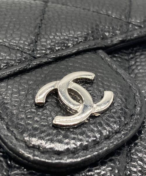 CHANEL（シャネル）CHANEL (シャネル) キャビアスキンフラップ3つ折り財布 ブラック サイズ:下記参照の古着・服飾アイテム