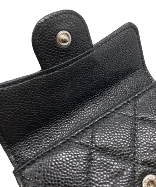 CHANEL（シャネル）CHANEL (シャネル) キャビアスキンフラップ3つ折り財布 ブラック サイズ:下記参照の古着・服飾アイテム