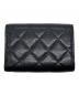 CHANEL (シャネル) キャビアスキンフラップ3つ折り財布 ブラック サイズ:下記参照：90000円