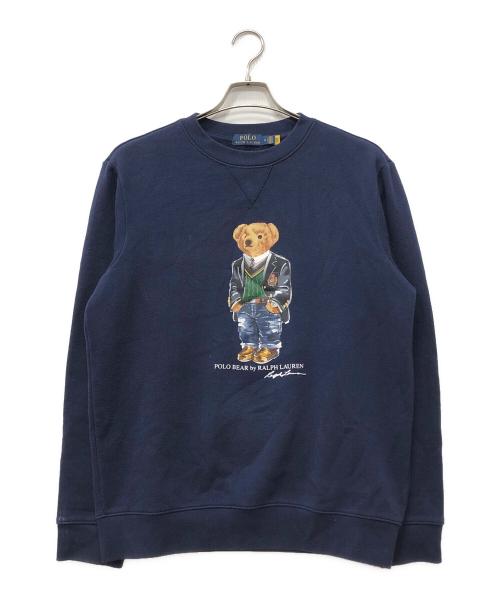 POLO RALPH LAUREN（ポロ・ラルフローレン）POLO RALPH LAUREN (ポロ・ラルフローレン) プリントスウェット ネイビー サイズ:Mの古着・服飾アイテム