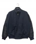 COMME des GARCONS HOMMEコムデギャルソン オム）の古着「ポリエステルラミーウェザーチェックブルゾン」｜ネイビー