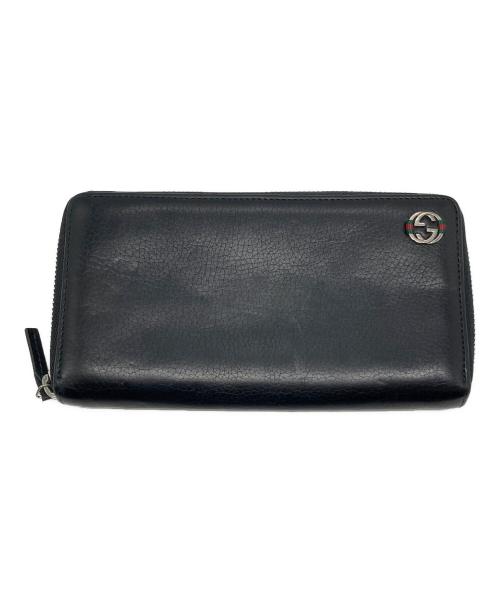 GUCCI（グッチ）GUCCI (グッチ) インターロッキングG ラウンドジップ長財布 ブラック サイズ:下記参照の古着・服飾アイテム