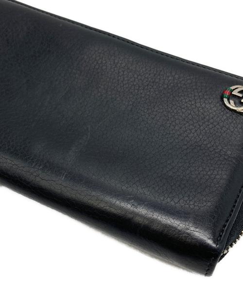 GUCCI（グッチ）GUCCI (グッチ) インターロッキングG ラウンドジップ長財布 ブラック サイズ:下記参照の古着・服飾アイテム
