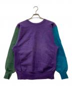 Championチャンピオン）の古着「90’S クレイジーパターンリバースウィーブスウェット」｜パープル×グリーン