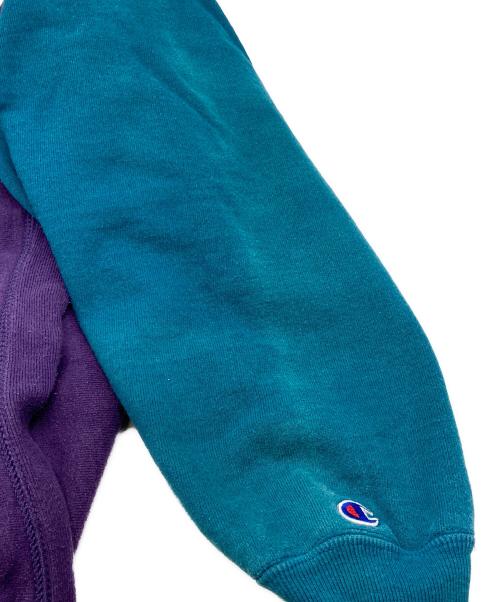 Champion（チャンピオン）Champion (チャンピオン) 90’S クレイジーパターンリバースウィーブスウェット パープル×グリーン サイズ:Lの古着・服飾アイテム