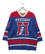 Hysteric Glamourヒステリックグラマー）の古着「SPEAK NO EVILジャカード プルオーバー」｜レッド