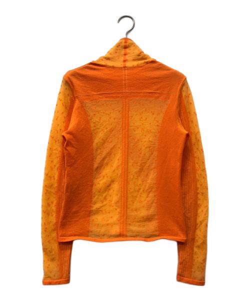Mame Kurogouchi（マメクロゴウチ）mame kurogouchi (マメクロゴウチ) Osmanthus Motif Jacquard Sheer Knitted Top オレンジ サイズ:2 未使用品の古着・服飾アイテム